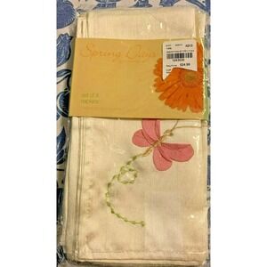 Butterfly Napkins NIP Set of 8 Ivory 17 x 17 Newbridge Mariposa Spring Easter